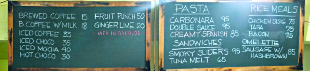 Ginger Lime Bacolod Menu Board